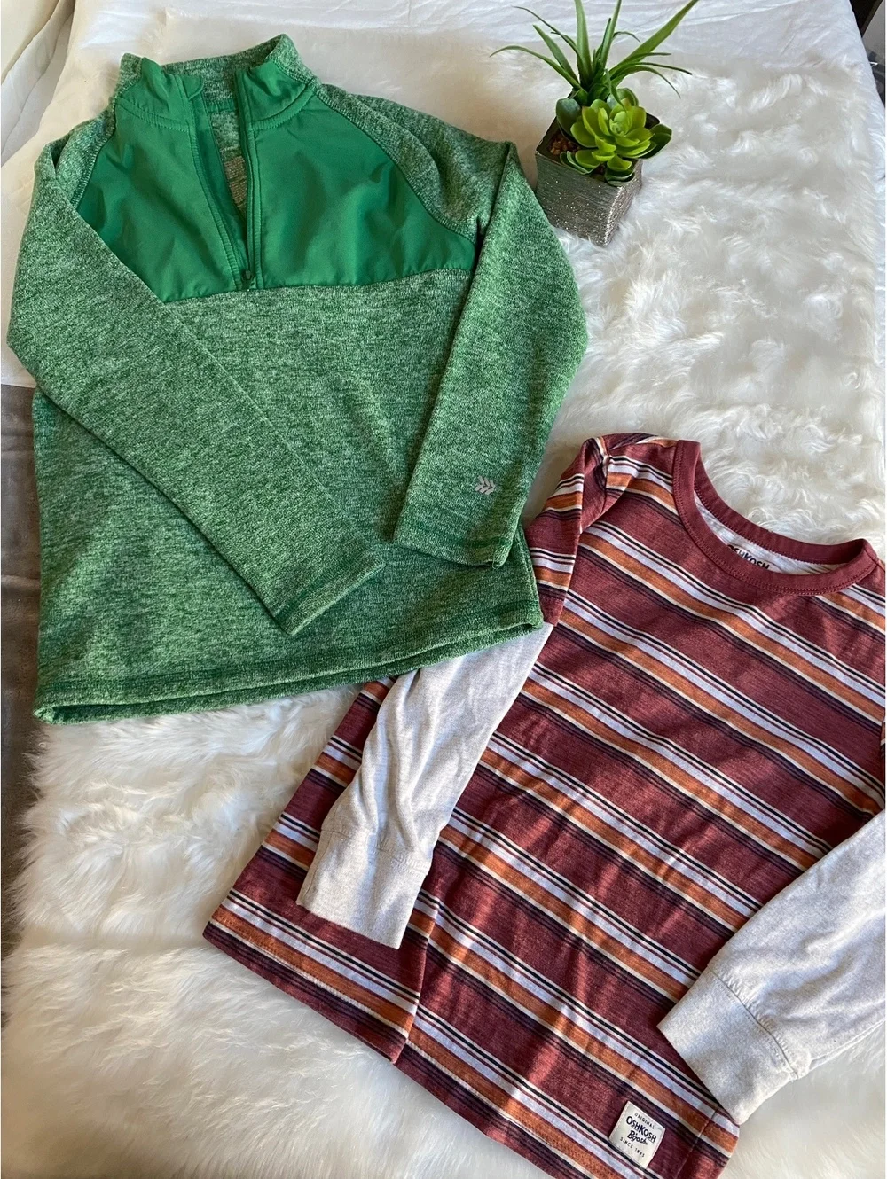 Boys 2-Piece Pullover Sweater And Long Sleeve Shirt Size 7